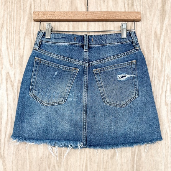 We The Free by Free People Harvey Distressed Denim Mini Skirt - Picture 4 of 6